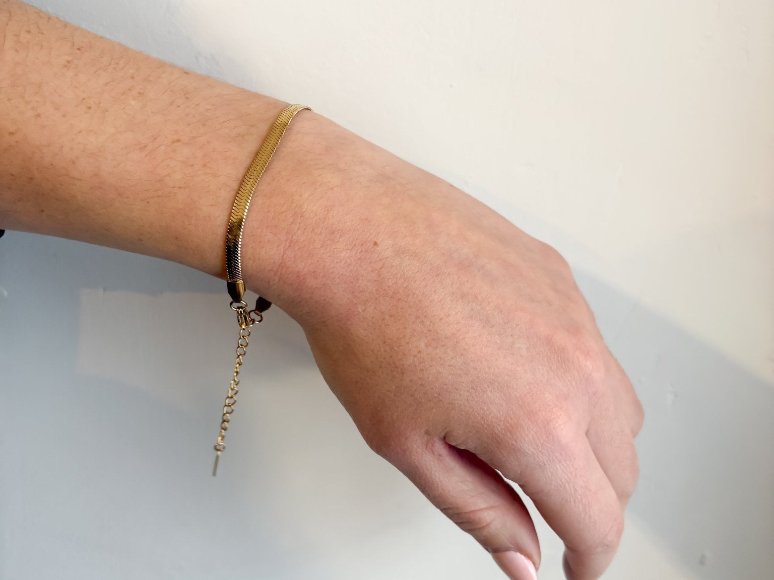 Gold Flat Lay Snake Bracelet - 18K Gold Plated - Love and Lee Apparel