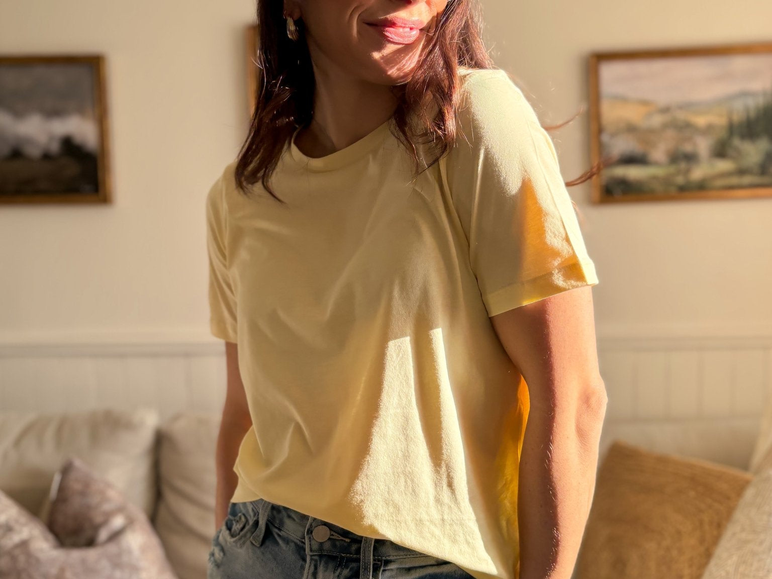 The Nadia Short Sleeve Tee in Sunshine Yellow - Love and Lee Apparel