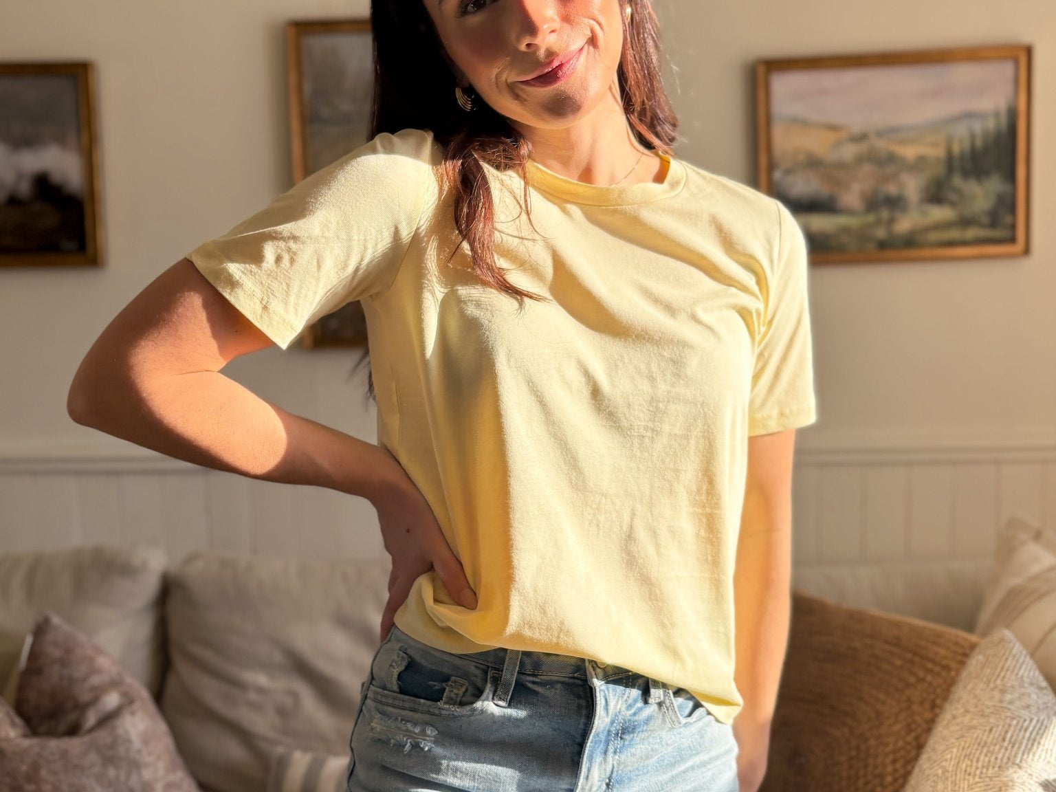 The Nadia Short Sleeve Tee in Sunshine Yellow - Love and Lee Apparel