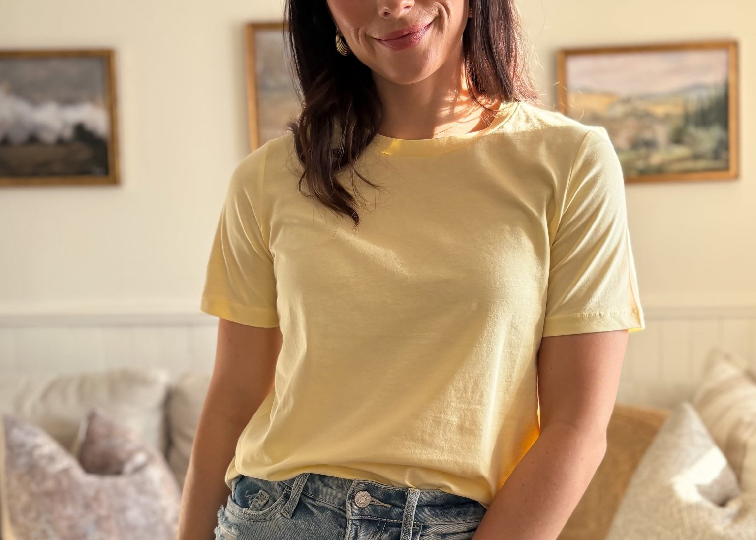 The Nadia Short Sleeve Tee in Sunshine Yellow - Love and Lee Apparel