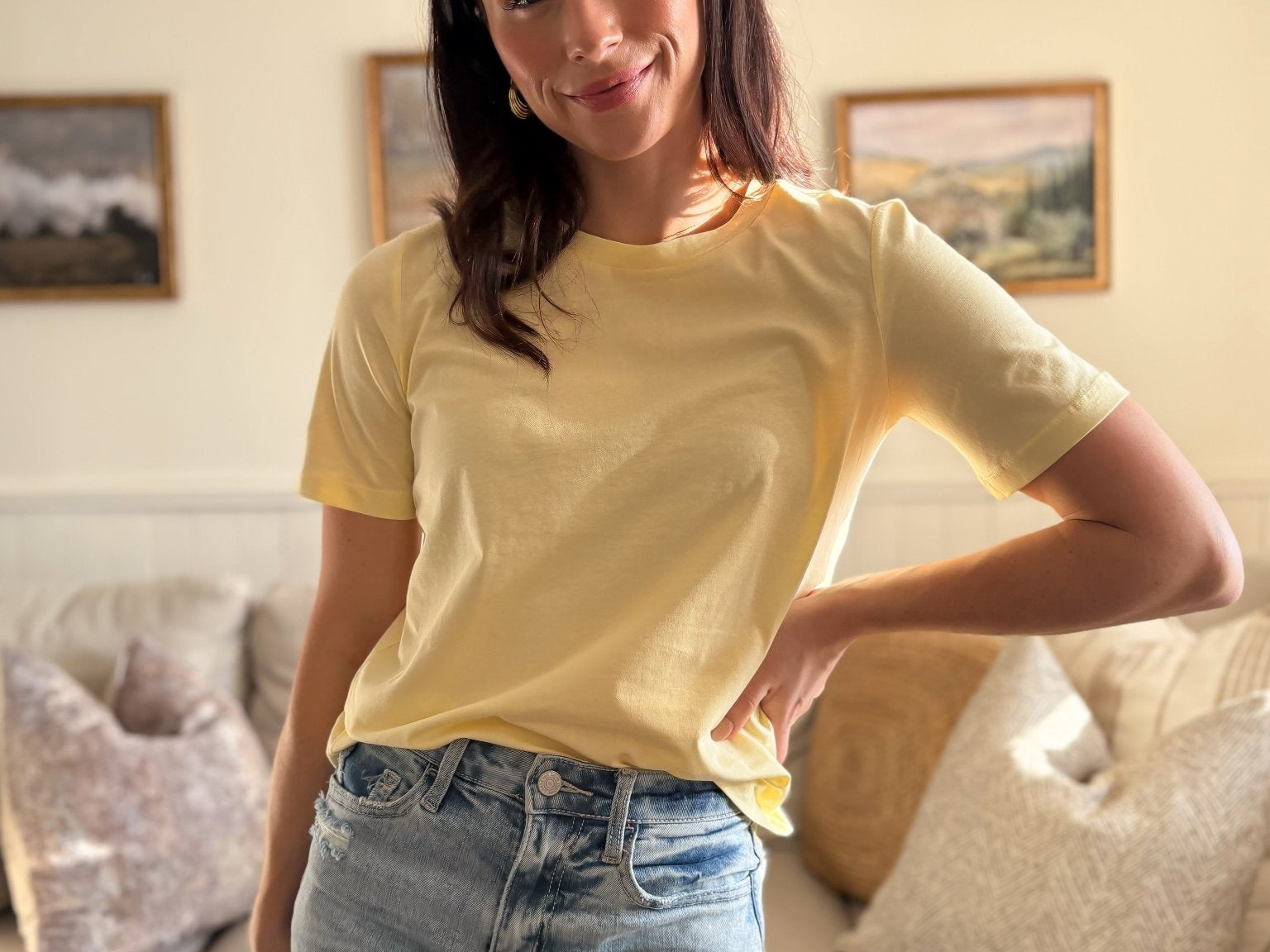 The Nadia Short Sleeve Tee in Sunshine Yellow - Love and Lee Apparel