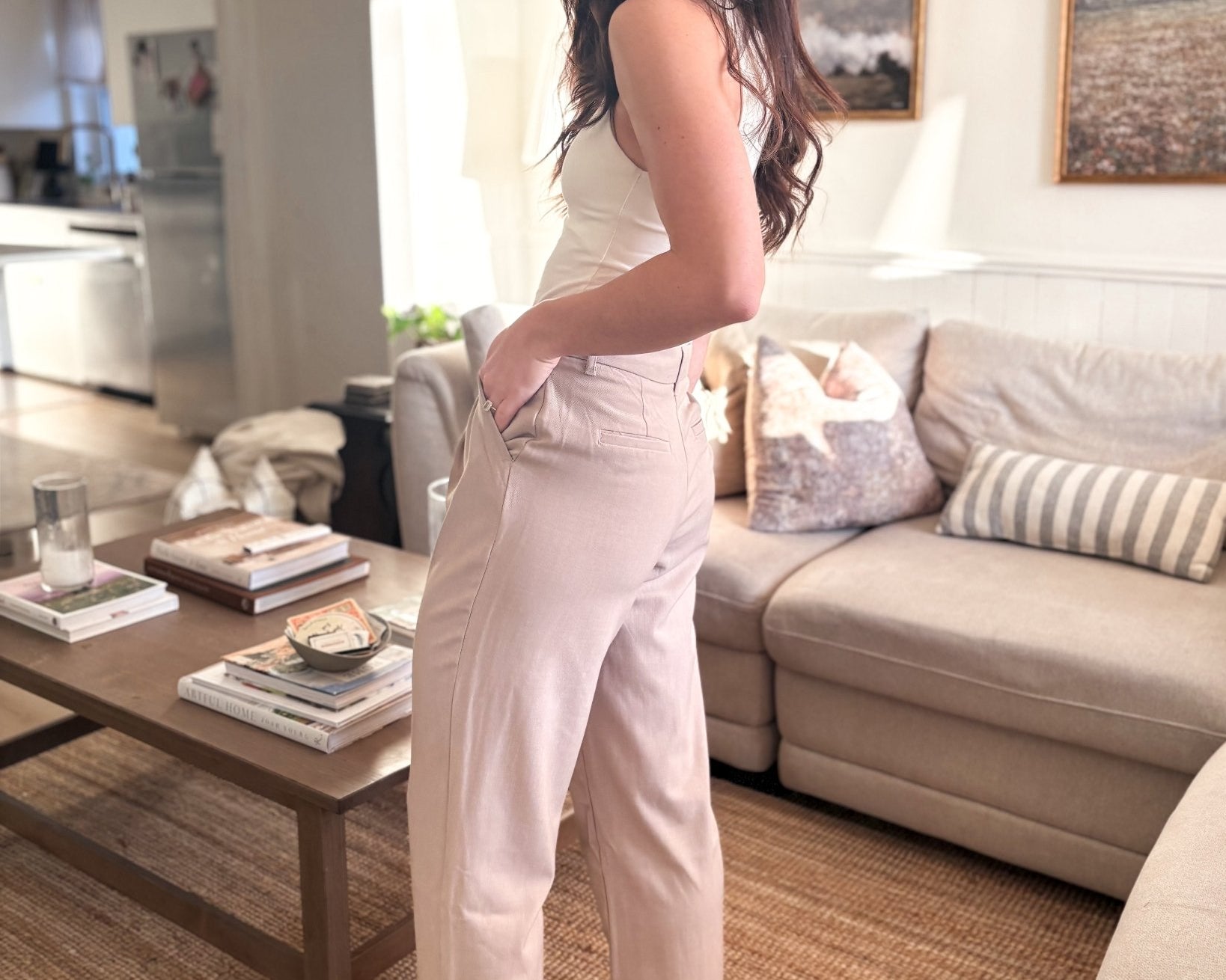 The Devi Front Pleats Trousers in Taupe - Love and Lee Apparel