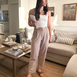 The Devi Front Pleats Trousers in Taupe - Love and Lee Apparel
