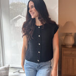 The Millie Button Hardware Detail Short Sleeve Knit Cardigan - Love and Lee Apparel
