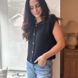 The Millie Button Hardware Detail Short Sleeve Knit Cardigan - Love and Lee Apparel