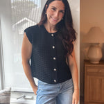The Millie Button Hardware Detail Short Sleeve Knit Cardigan - Love and Lee Apparel
