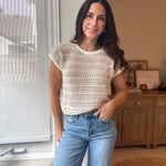 The Adalee Multi Stripe Drop Shoulder Short Sleeve Sweater - Love and Lee Apparel