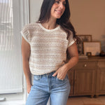 The Adalee Multi Stripe Drop Shoulder Short Sleeve Sweater - Love and Lee Apparel