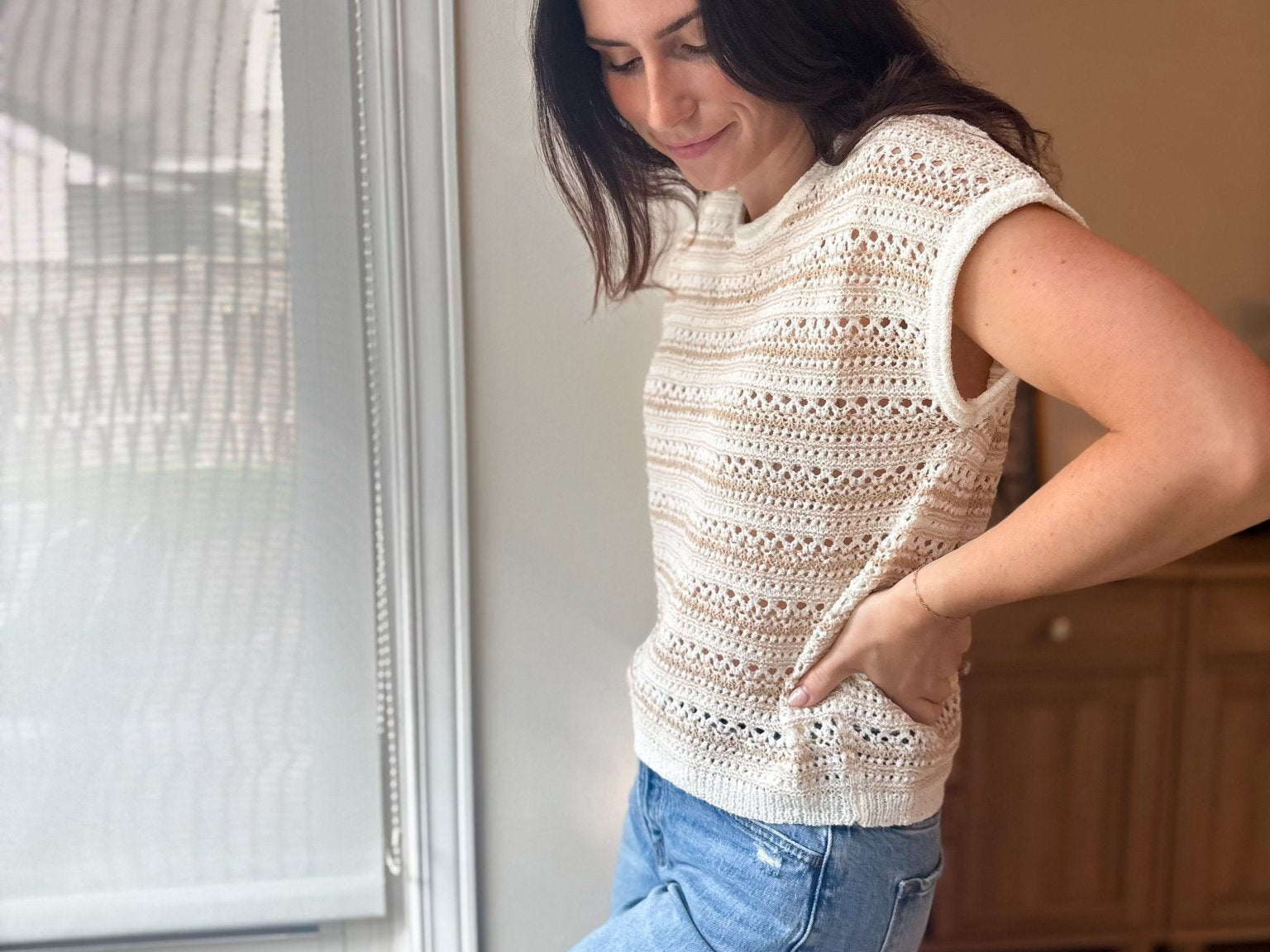 The Adalee Multi Stripe Drop Shoulder Short Sleeve Sweater - Love and Lee Apparel