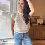 The Adalee Multi Stripe Drop Shoulder Short Sleeve Sweater - Love and Lee Apparel