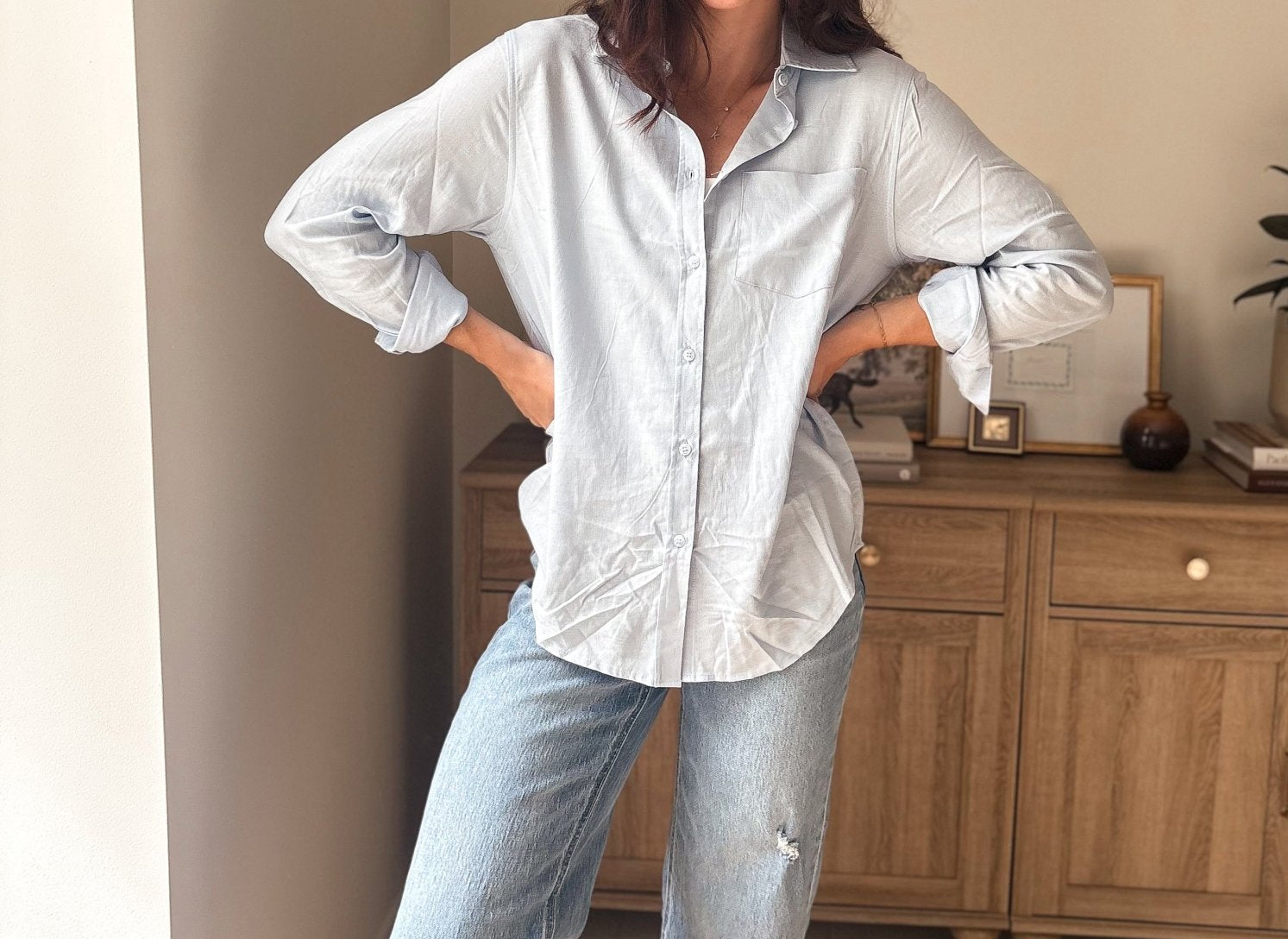The Jovie Long Sleeve Linen Blend Shirt - Love and Lee Apparel