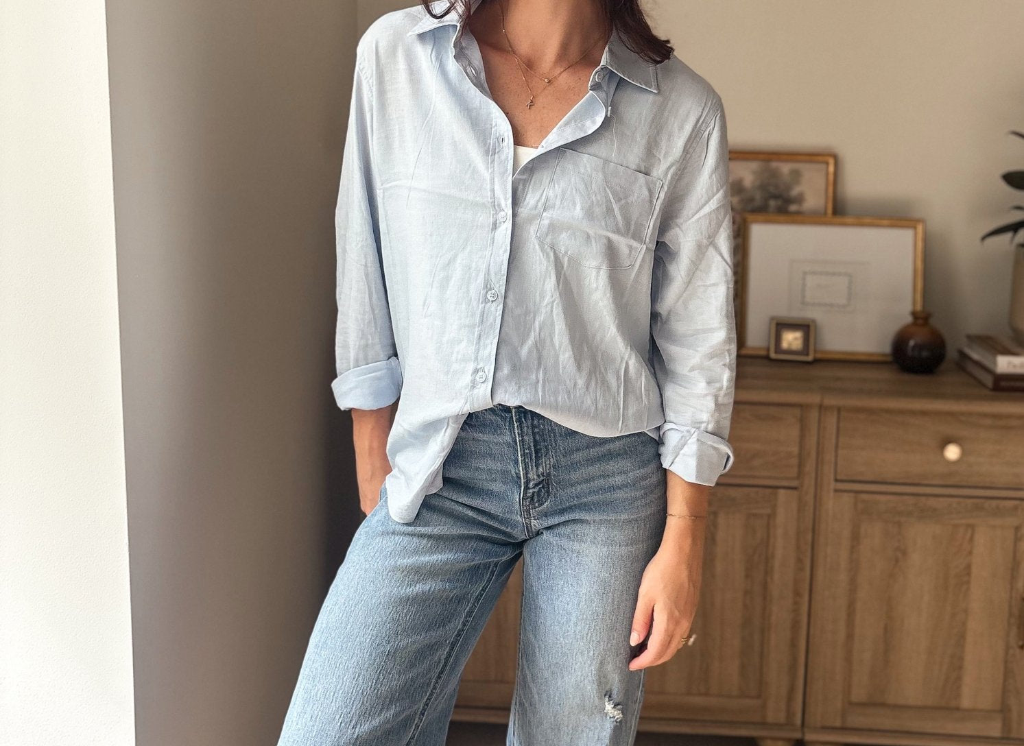 The Jovie Long Sleeve Linen Blend Shirt - Love and Lee Apparel
