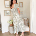 The Harmonee Floral Puff Sleeve Smocked Tiered Midi Dress - Love and Lee Apparel