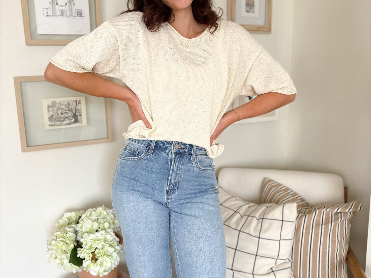 The Gabby Super High Rise Cuffed Baggy Straight Jeans - Love and Lee Apparel