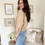 The Deidre Zip - Up Mock Neck Elastic Hem Jacket - Love and Lee Apparel