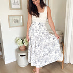 The Florence Floral Print Toile Pleated Midi Skirt - Love and Lee Apparel