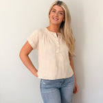 Rebecca Textured Short Sleeve Blouse - Love and Lee Apparel