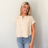 Rebecca Textured Short Sleeve Blouse - Love and Lee Apparel
