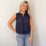 Carrie Lace Detail Button Down Top - Love and Lee Apparel