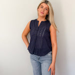 Carrie Lace Detail Button Down Top - Love and Lee Apparel