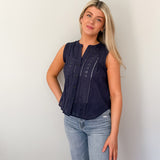 Carrie Lace Detail Button Down Top - Love and Lee Apparel