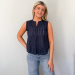Carrie Lace Detail Button Down Top - Love and Lee Apparel