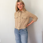 Nathalie Collared Drawstring Light Jacket - Love and Lee Apparel