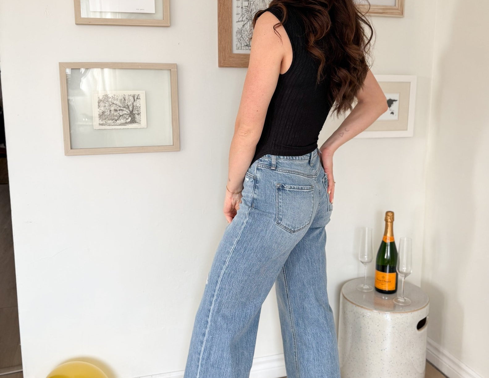 The Olivia High Rise Medium Light Wash Wide Leg Jeans - Love and Lee Apparel