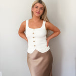 Ella Sleeveless Vest with Gold Buttons - Love and Lee Apparel