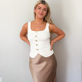 Ella Sleeveless Vest with Gold Buttons - Love and Lee Apparel