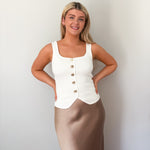 Ella Sleeveless Vest with Gold Buttons - Love and Lee Apparel