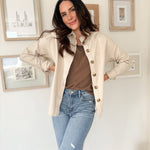 The Brandi Solid Collared Long Sleeve Button Down Shacket - Love and Lee Apparel
