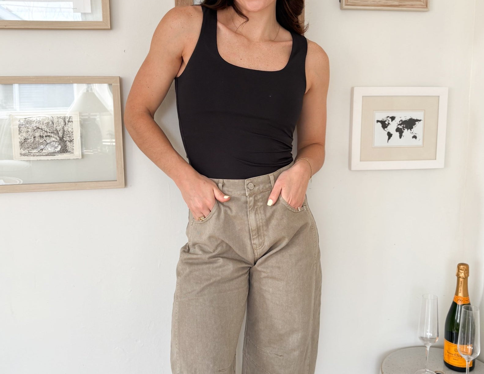 The Onlea Reversible 2 - way fit Tank in Black - Love and Lee Apparel