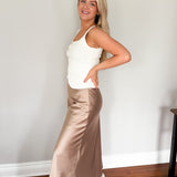 Maggie Midi Satin Skirt - Love and Lee Apparel