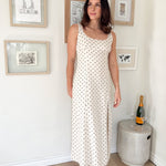 The Brenda Polka Dot Scoop Neck Midi Dress - Love and Lee Apparel