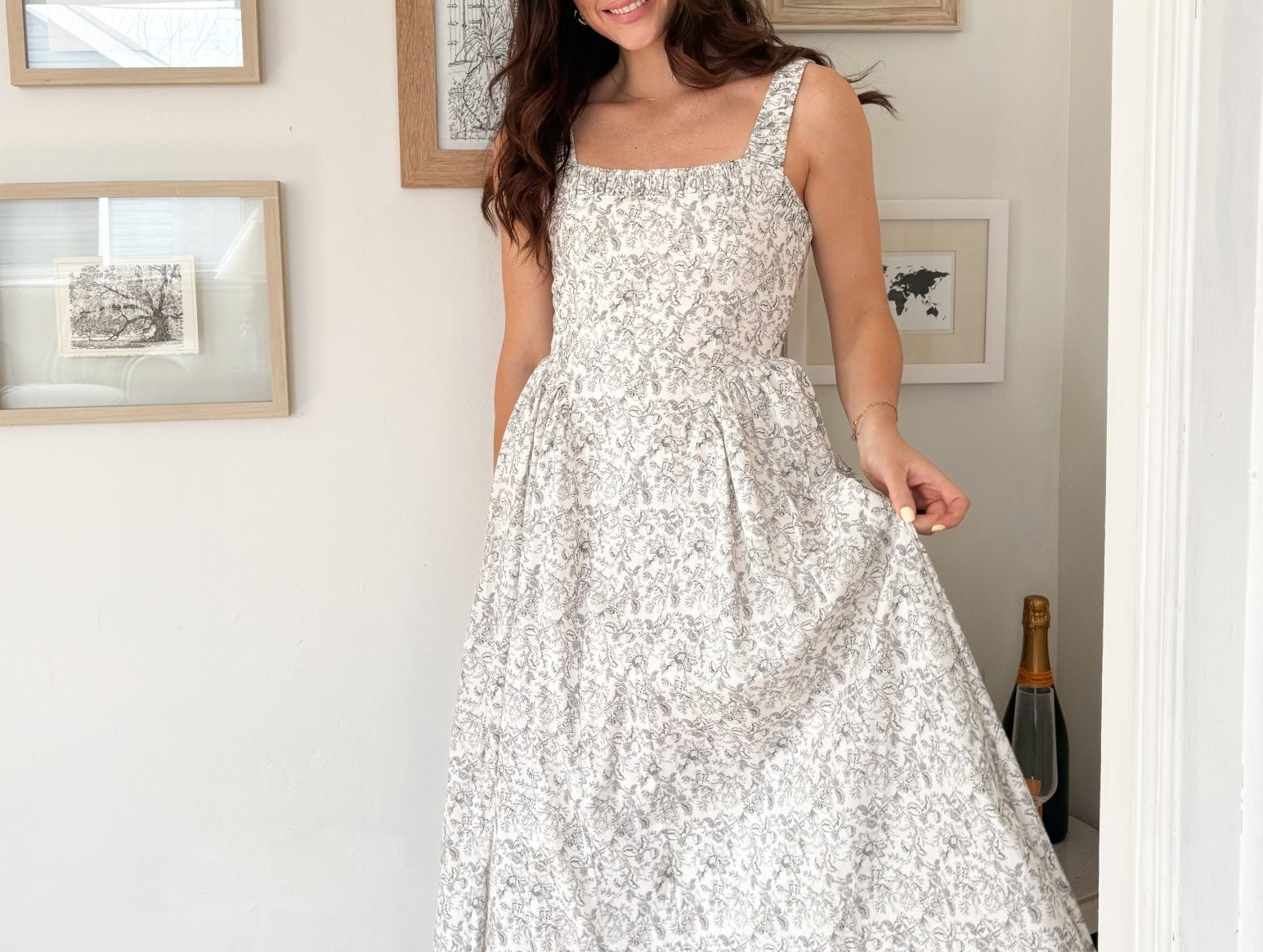 The Erin Floral Print Drop Waist Dress - Love and Lee Apparel