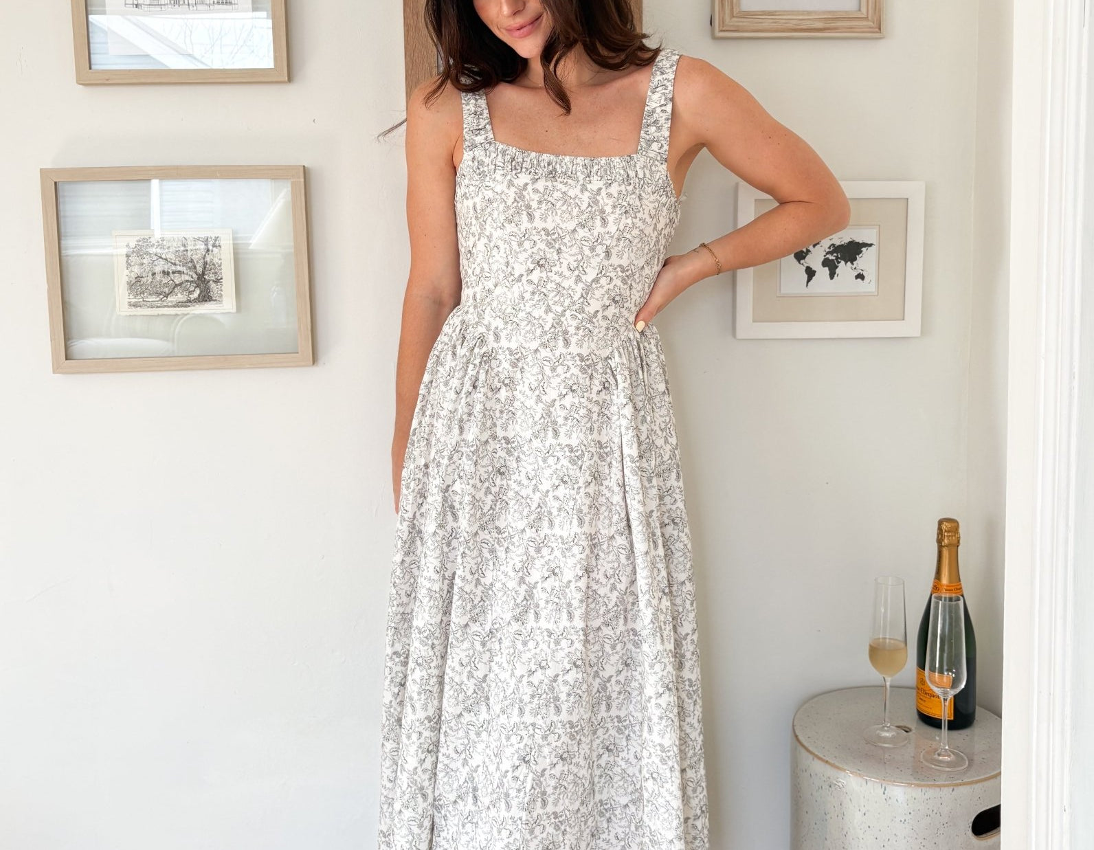 The Erin Floral Print Drop Waist Dress - Love and Lee Apparel