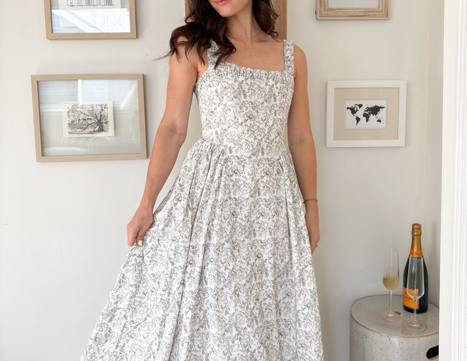 The Erin Floral Print Drop Waist Dress - Love and Lee Apparel