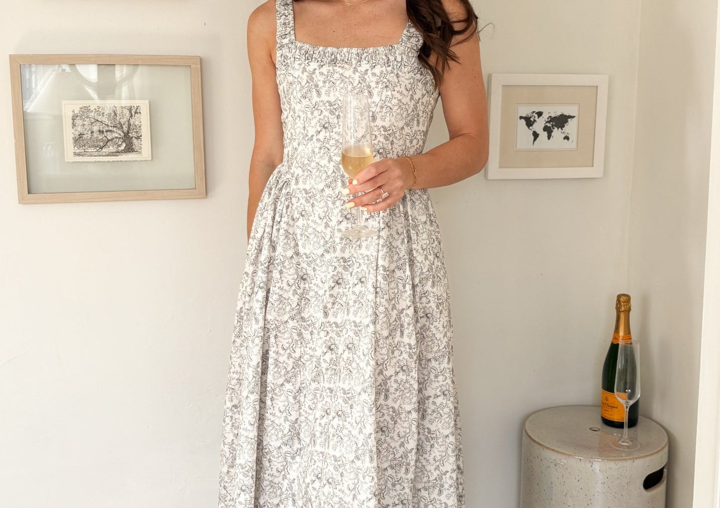 The Erin Floral Print Drop Waist Dress - Love and Lee Apparel