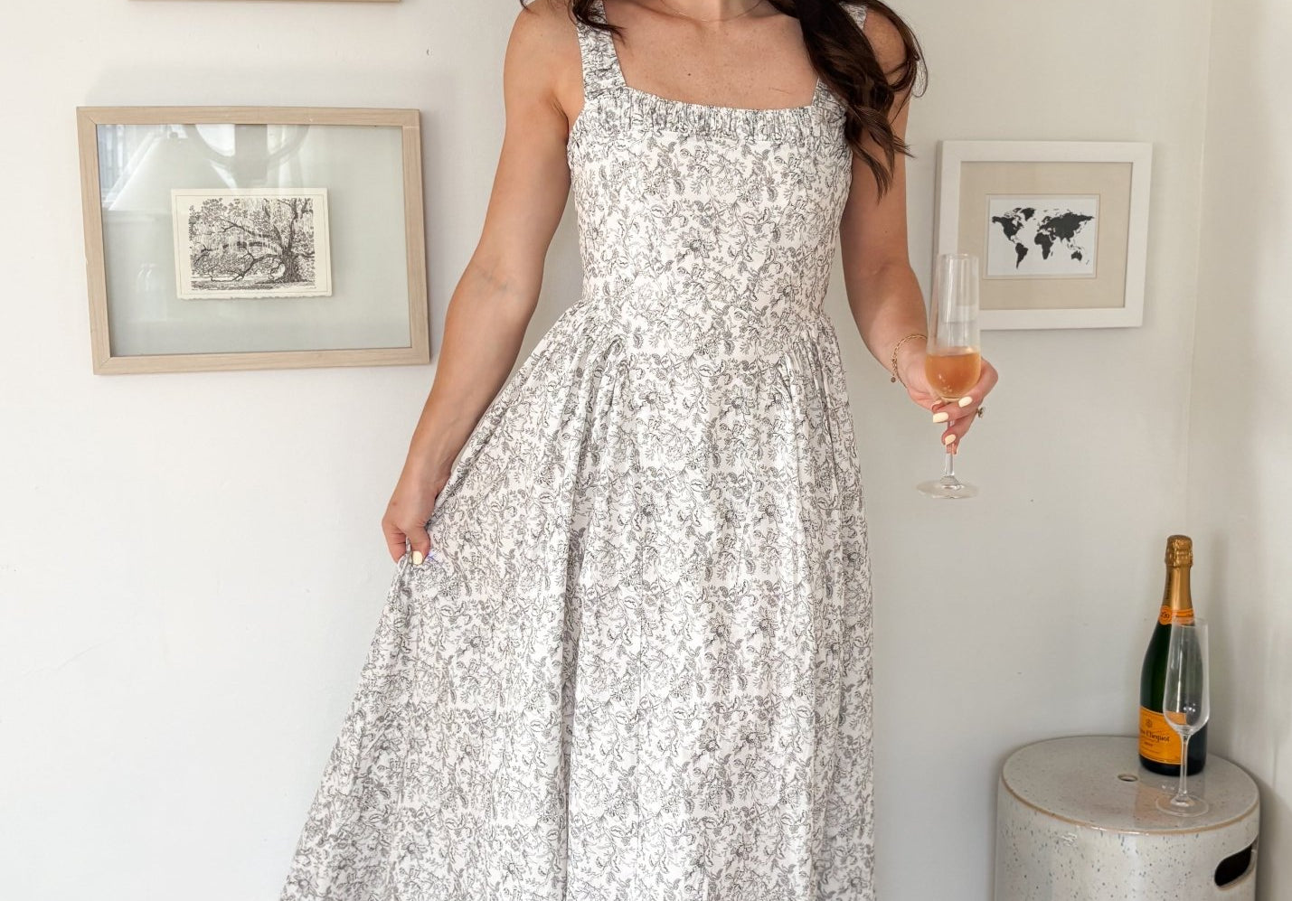 The Erin Floral Print Drop Waist Dress - Love and Lee Apparel