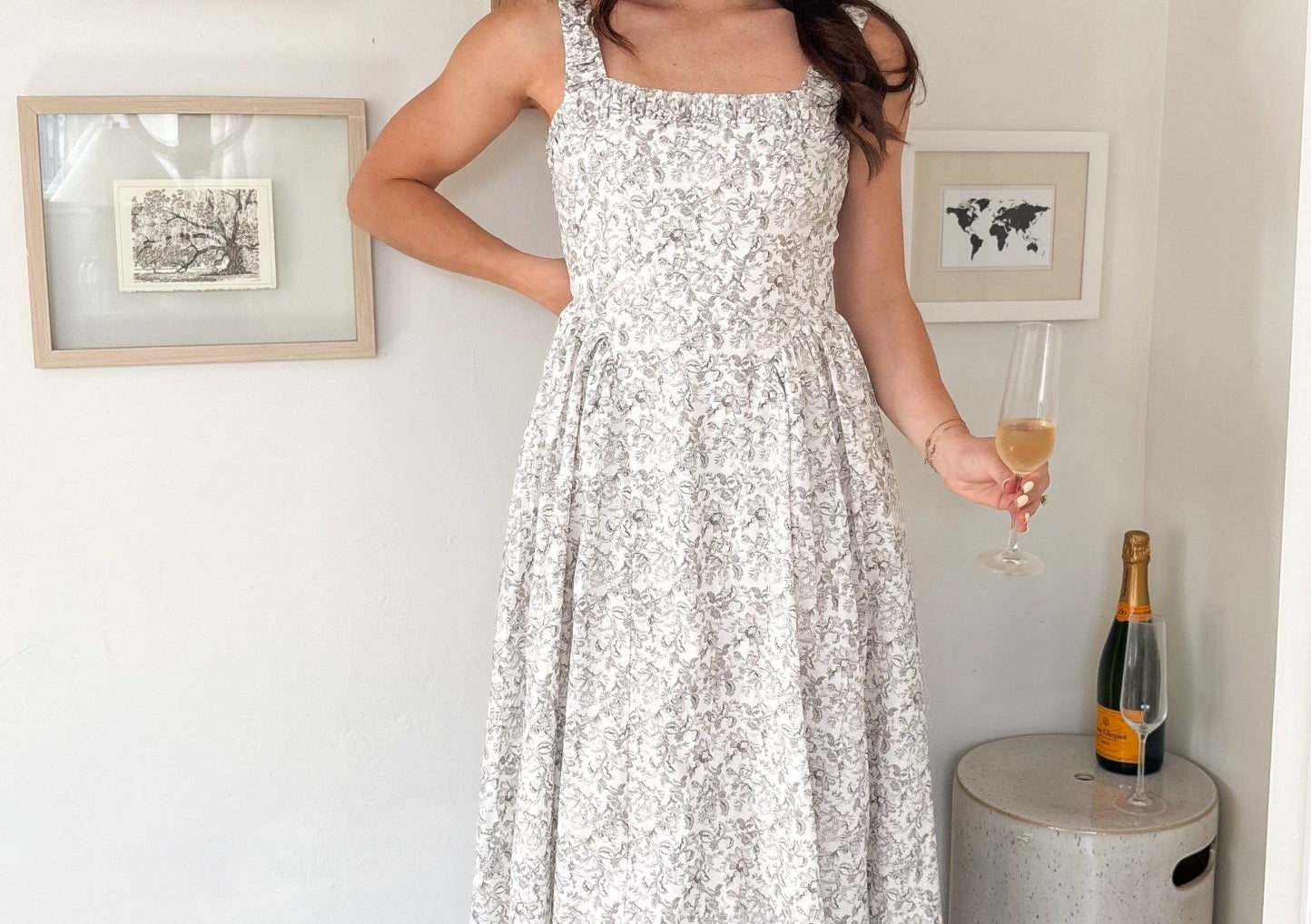 The Erin Floral Print Drop Waist Dress - Love and Lee Apparel
