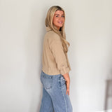 Nathalie Collared Drawstring Light Jacket - Love and Lee Apparel
