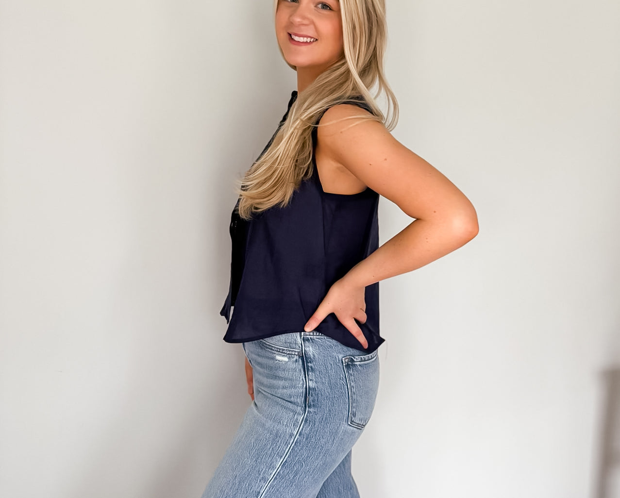 Carrie Lace Detail Button Down Top - Love and Lee Apparel