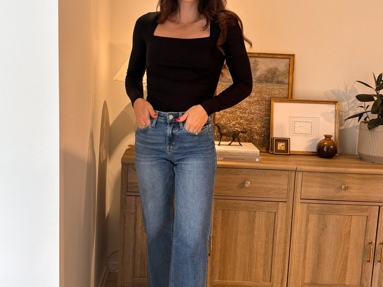 Dogwood High Rise Medium Wash Ankle Wide Jeans - Love and Lee Apparel