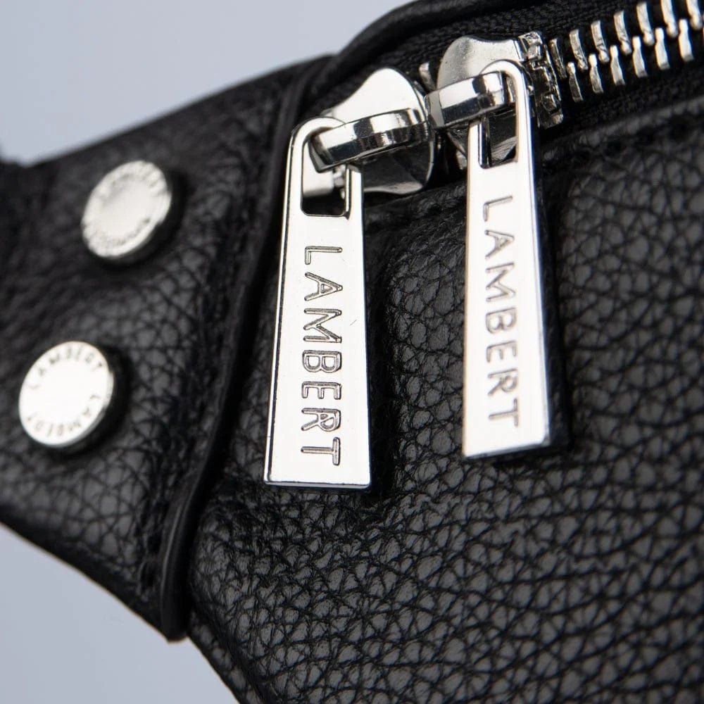 The Sarah - Black Vegan Leather Belt Lambert Bag - Love and Lee Apparel