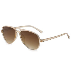 Ultra - Light Aviator Style Sunglasses with Transparent Frame & Brown Lens - Love and Lee Apparel