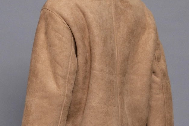 The Monique Long Sleeve Gold Button Closure Inner Fur Faux Suede Jacket - Love and Lee Apparel