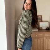 The Evermore Stripe Raw Edge Drop Shoulder Knit Cardigan - Love and Lee Apparel