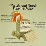 Kitsch Glycolic Acid Exfoliating Face and Body Wash - Love and Lee Apparel